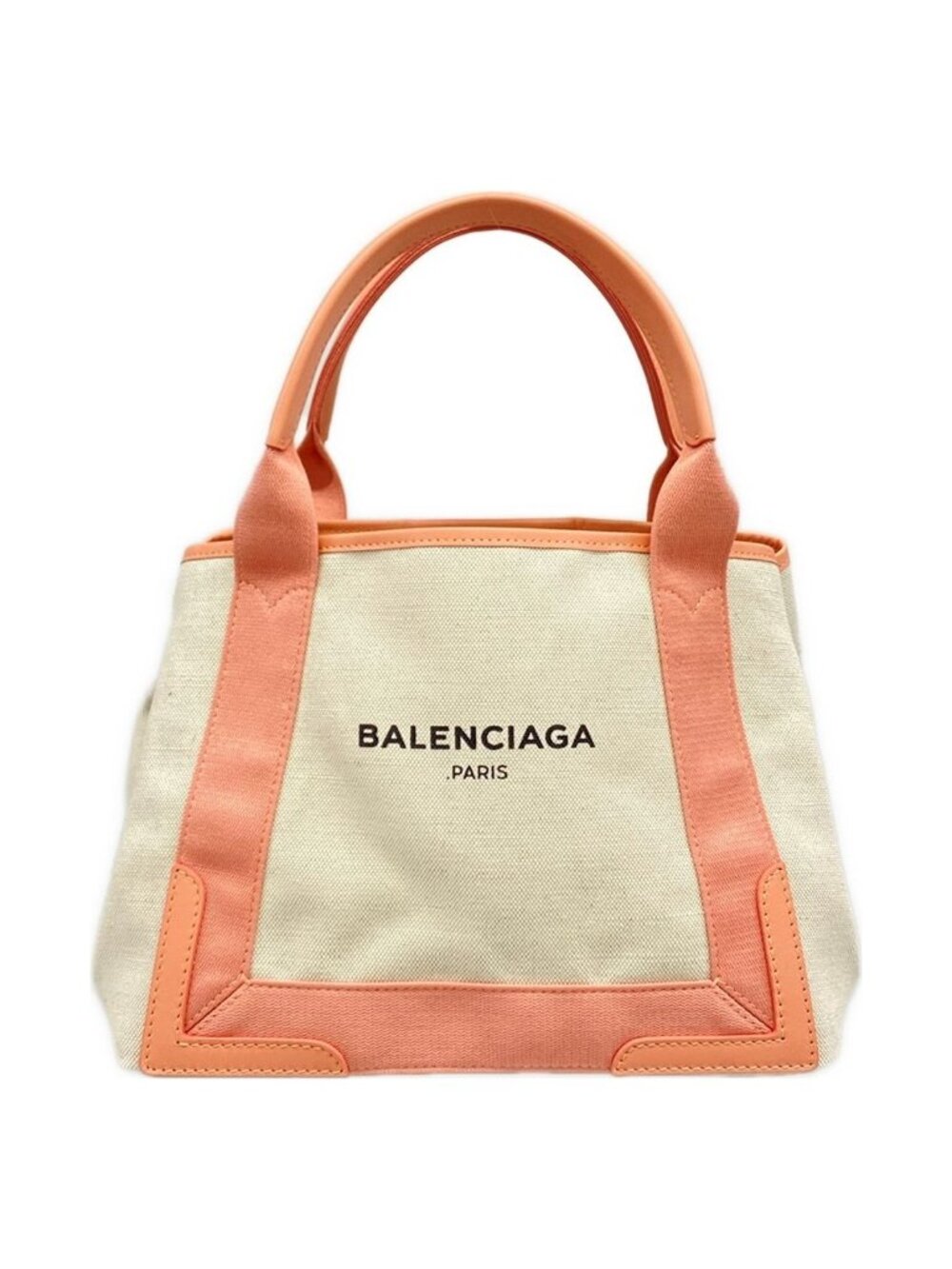 Balenciaga Tote Navy Cabas S Beige Pink Leather - Picture 1 of 13